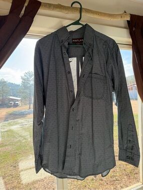 Pintlar Charcoal Dot Button-Up Shirt - Subtle Pattern